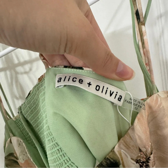 Alice + Olivia Lorelle Floral Open Back MIDI Dress Women’s Size 10 - Picture 9 of 12